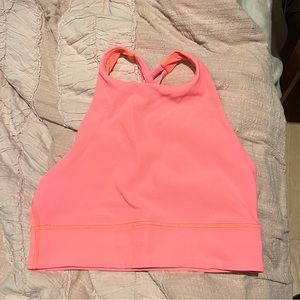 lululemon Energy Longline Ribbed Bra in orange